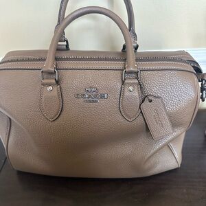 Large Coach Rowan Satchel in Dark Stone